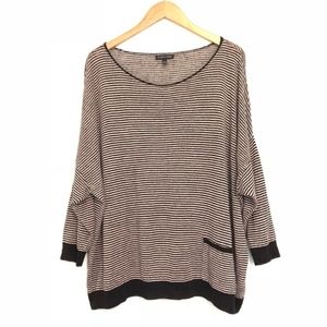 Eileen Fisher Strip Knit Top 100% Organic Linen